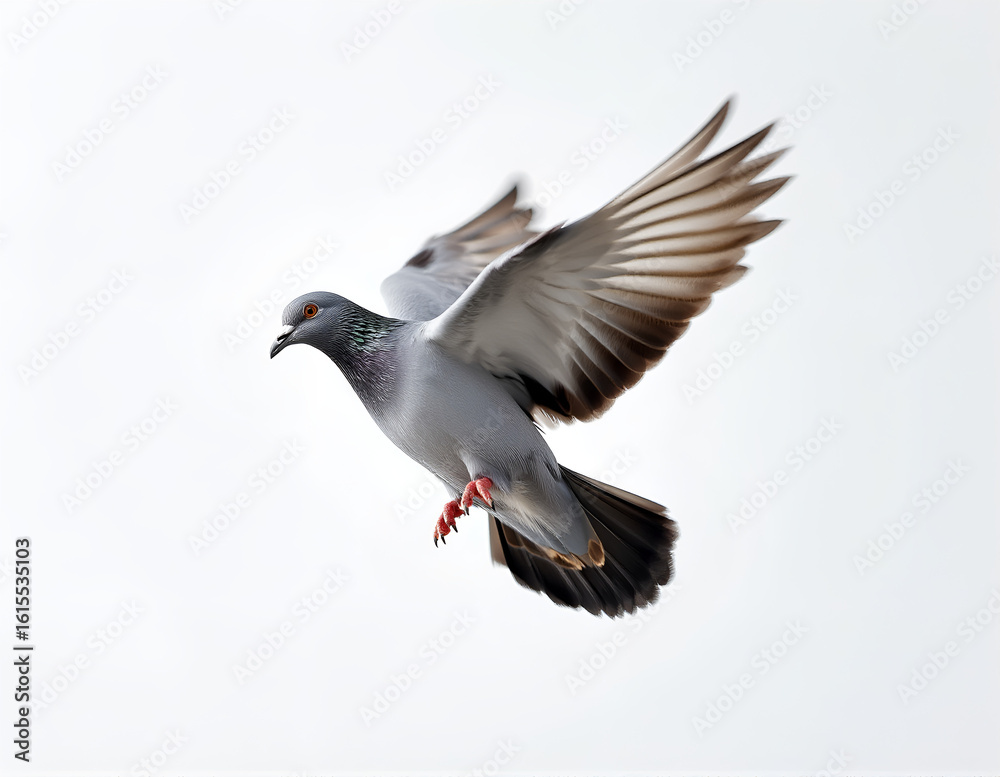 Fototapeta premium Flying Pigeon on Clean Background