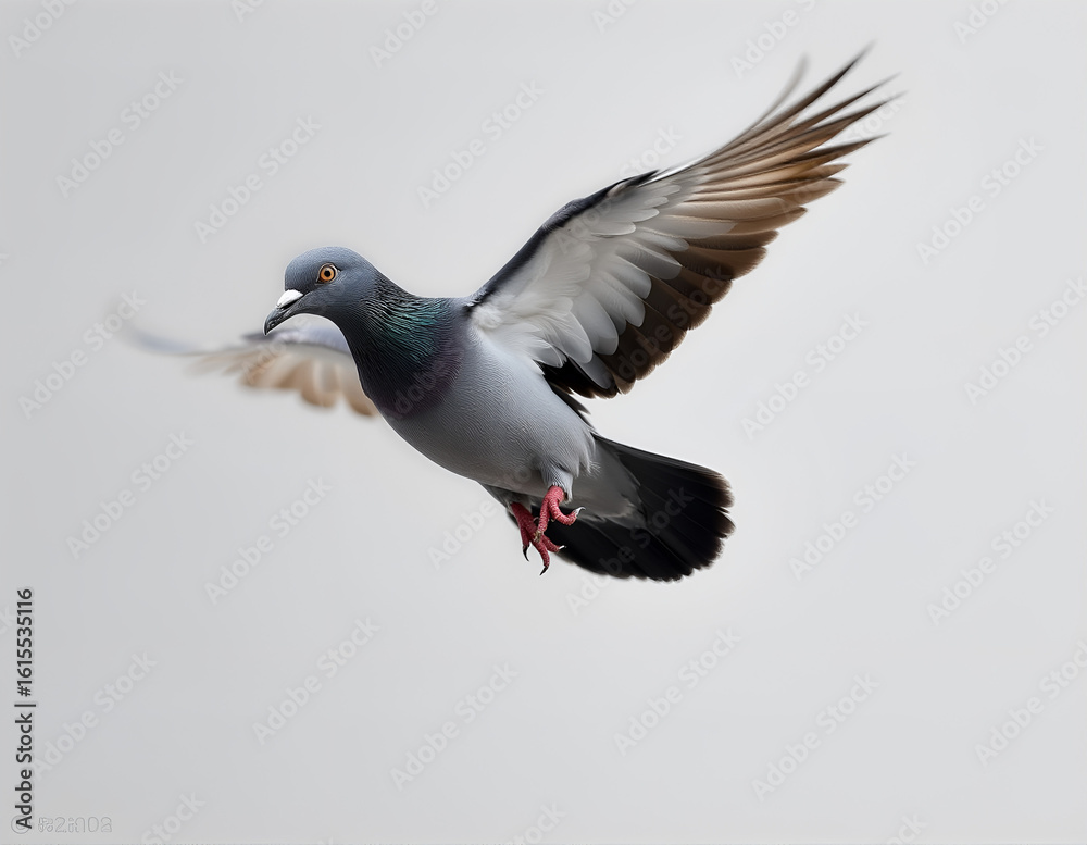 Fototapeta premium Flying Pigeon on Clean Background