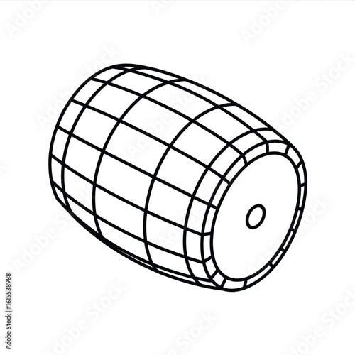 Wireframe illustration of a barrel