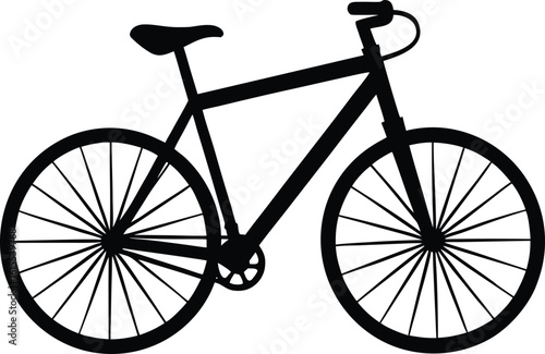 black silhouette a bicycle on white background.eps
