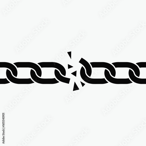 Broken chain symbolizing freedom and disconnection