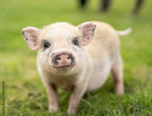Cute mini pig front