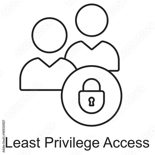 Least Privilege Access Icon, Enforcing Least Privilege Access for Maximum Security, Minimize Risk with Role-Based Least Privilege Strategies, vector