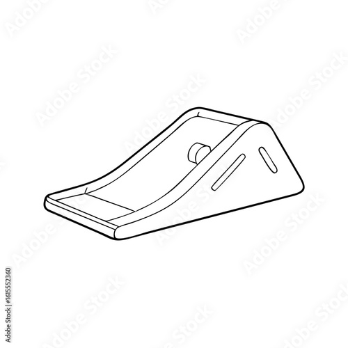Simple skate ramp illustration on white, skate ramp element is displayed for use as an icon or graphic.