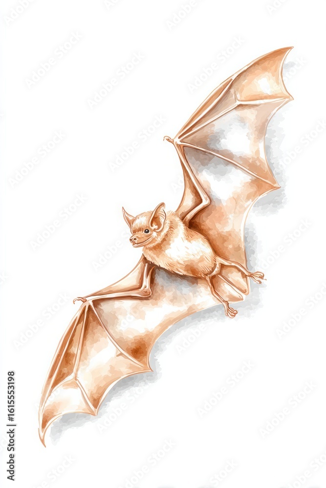 Bat in flight nature scene wildlife illustration soft colors aerial view animal behavior Bat in flight nature scene wildlife illustration soft colors aerial view animal behavior