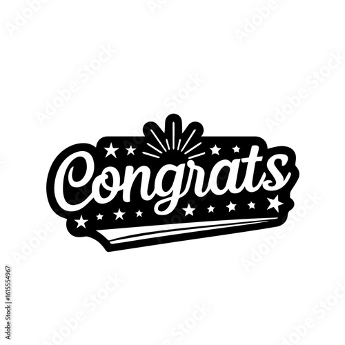 Bold Black and White Congratulations