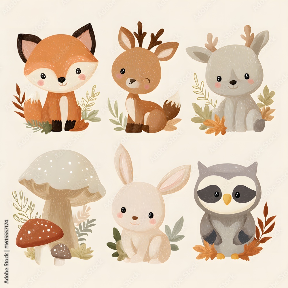 Naklejka premium set of funny animals