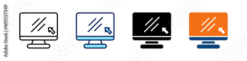 Computer All In One Icon Multi Styles Vector Set