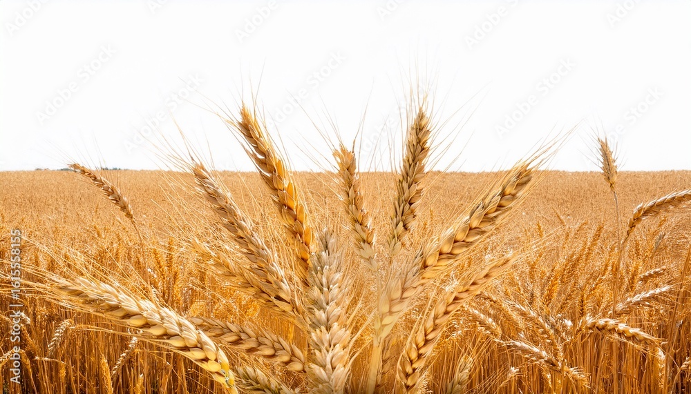 Obraz premium wheat field with golden ripe ears of grain agriculture cut out transparent