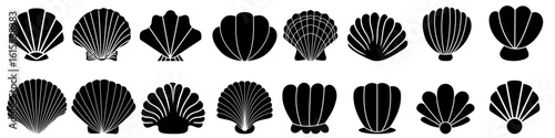 Seashell vector icon set. Shell illustration sign collection. conch symbol. Sea Life web icons.