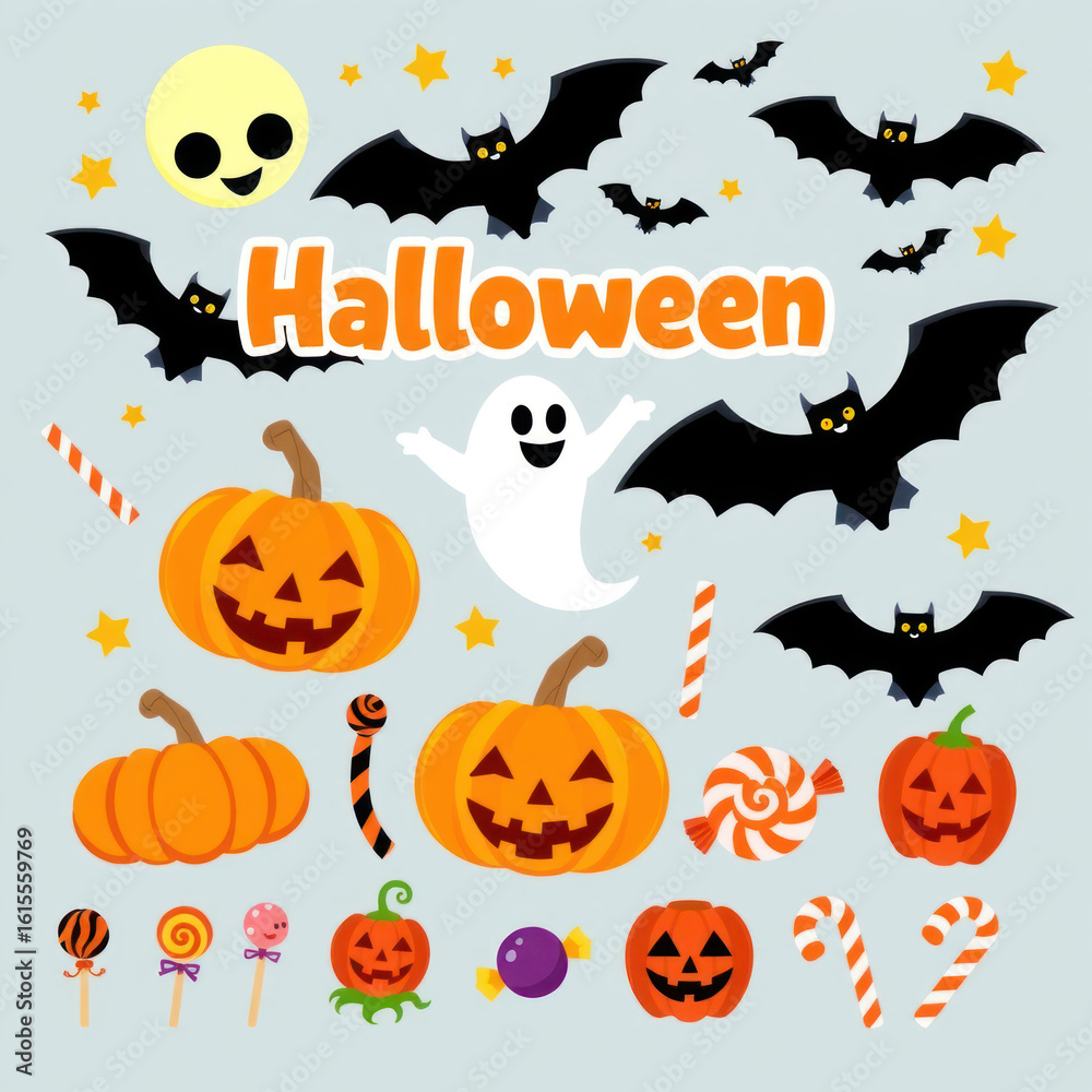 Fototapeta premium Halloween Illustration with Festive Elements