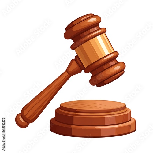 Wooden gavel on stand