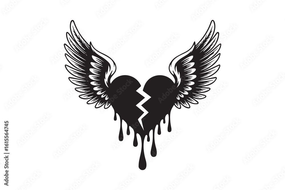 Obraz premium broken heart illustration vector