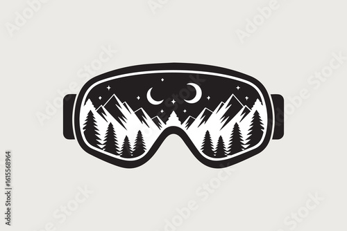 mountain goggles illustration vector