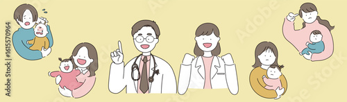 お医者さんとお母さん赤ちゃんセット_小児科