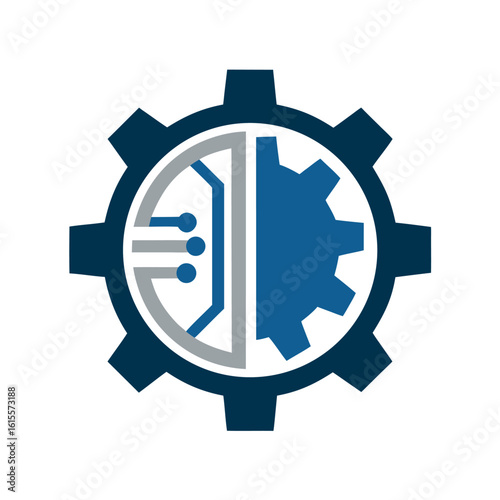 Robotic Beetle Gear Logo Design Half Robot Half Mechanical Insect
