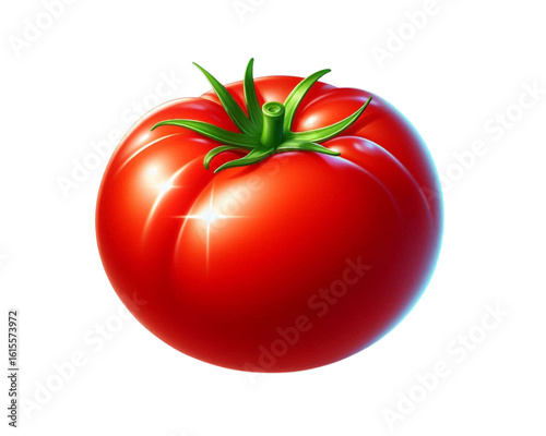 Fresh and ripe red tomatoes isolated on white background