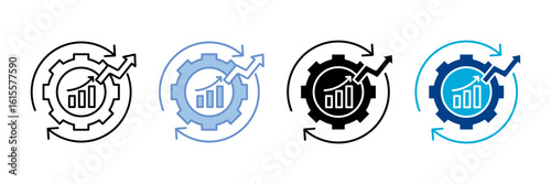 Business Automation  Icon Set Multiple Style Collection