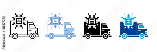 Autonomous Systems  Icon Set Multiple Style Collection