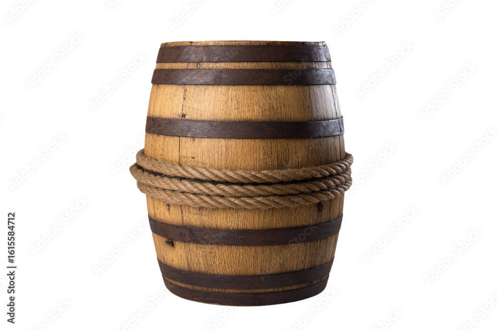 Fototapeta premium a wooden barrel with a rope around it