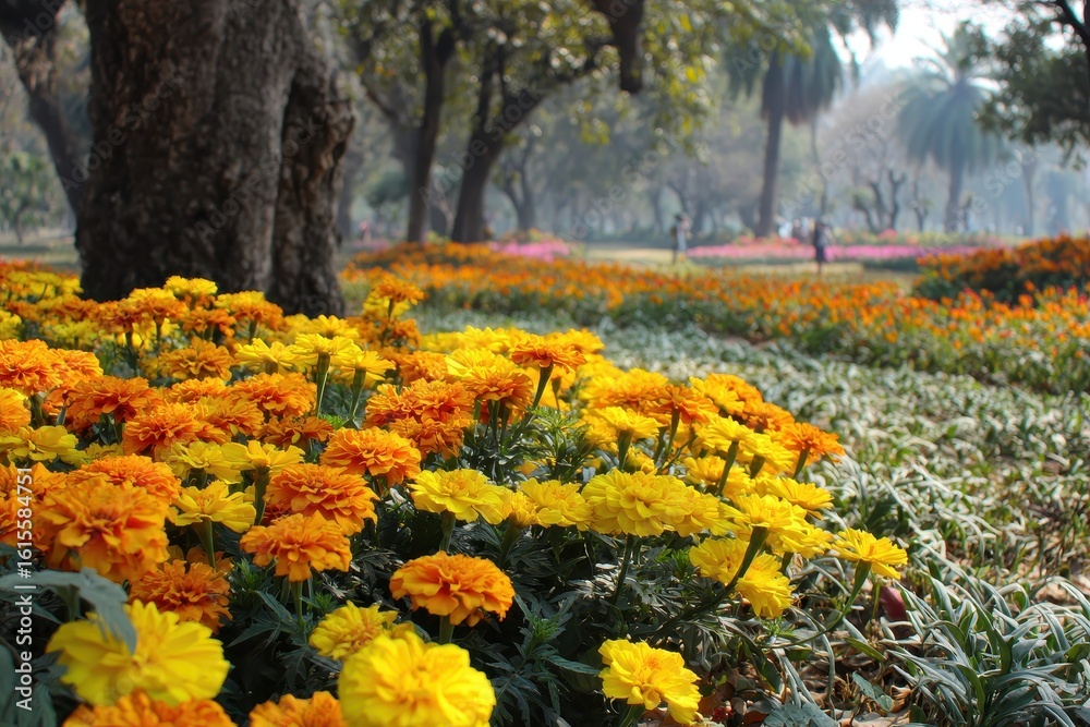 Obraz premium Flower planting in park