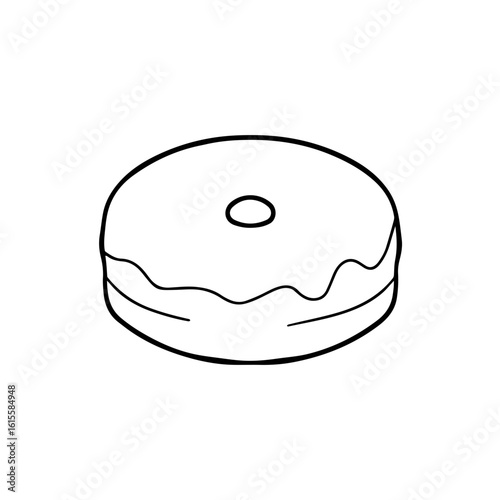 Donuts with a hole in the middle, delicious and sweet. Perfect with tea or milk. 