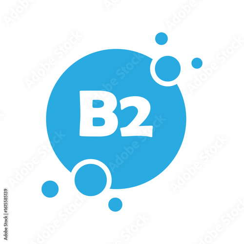 Vitamin B2 icon, sign, symbol or label. Vitamin b2 water drop or bubble. Medical and health sphere. Vitamin supplement. Vector