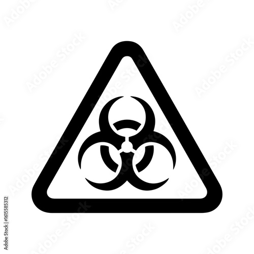  warning triangle sign, biohazard warning icon.