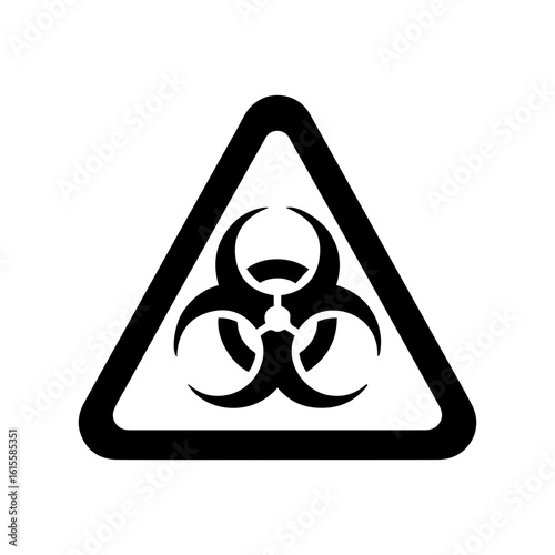  warning triangle sign, biohazard warning icon.