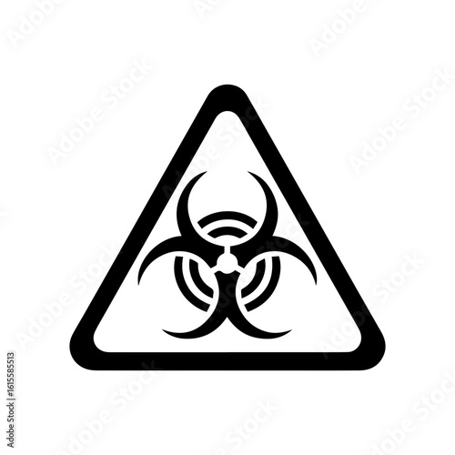  warning triangle sign, biohazard warning icon.