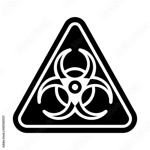  warning triangle sign, biohazard warning icon.