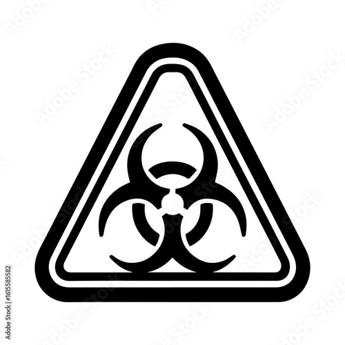  warning triangle sign, biohazard warning icon.