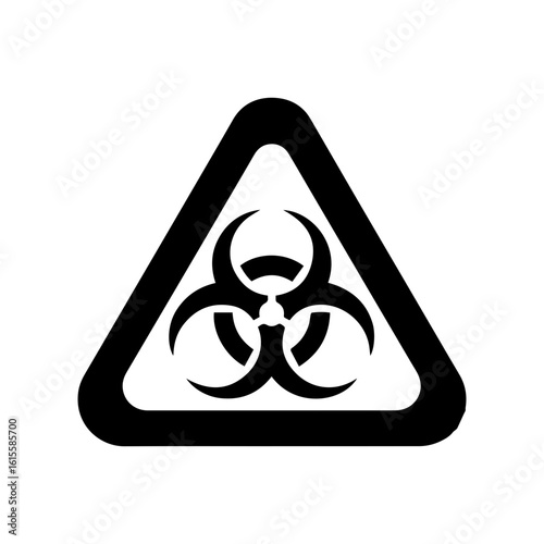  warning triangle sign, biohazard warning icon.