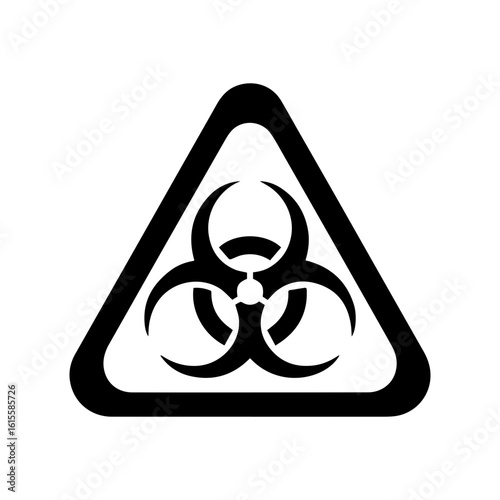  warning triangle sign, biohazard warning icon.