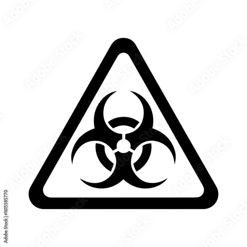  warning triangle sign, biohazard warning icon.