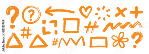 Orange Brushstroke Symbols and Shapes Collection question
