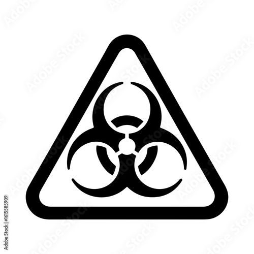  warning triangle sign, biohazard warning icon.