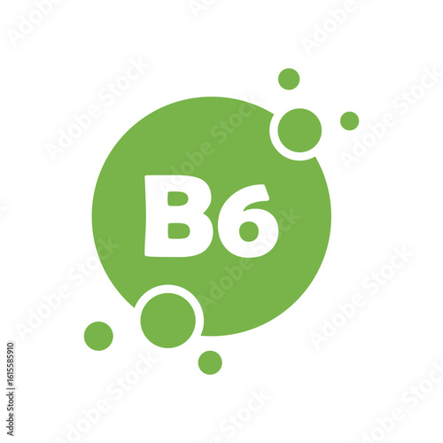 Vitamin B6 icon in water drop. Vitamin B6 symbol, sign or badge in a bubble shape. Vitamin supplement. health concept. Vector