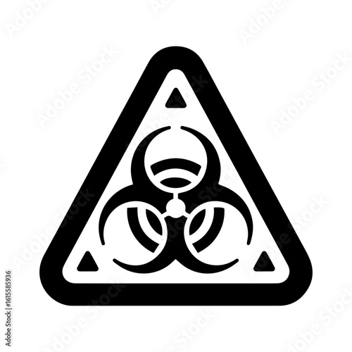  warning triangle sign, biohazard warning icon.
