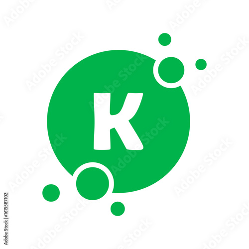 Vitamin K1 icon in capsule. Vitamin K1 in a bubble or drop shape. Vitamin supplement. Medical symbol concept. Vector