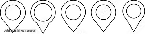 pin location line icon set. Modern map markers. location pin place marker. position symbol. Map place marker. place address navigation locator sign
