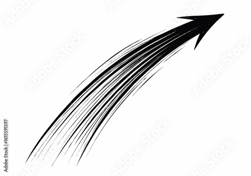 Stylized upward arrow with speed lines showing forward motion