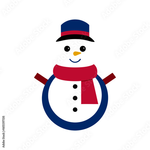 snowman with a scarf vector art