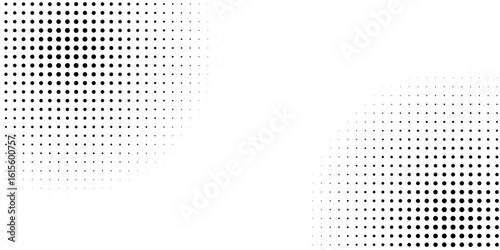 Halftone gradient. Dotted gradient, smooth dots spraying and halftones dot background seamless horizontal geometric pattern vector template set. modern vector ilustration