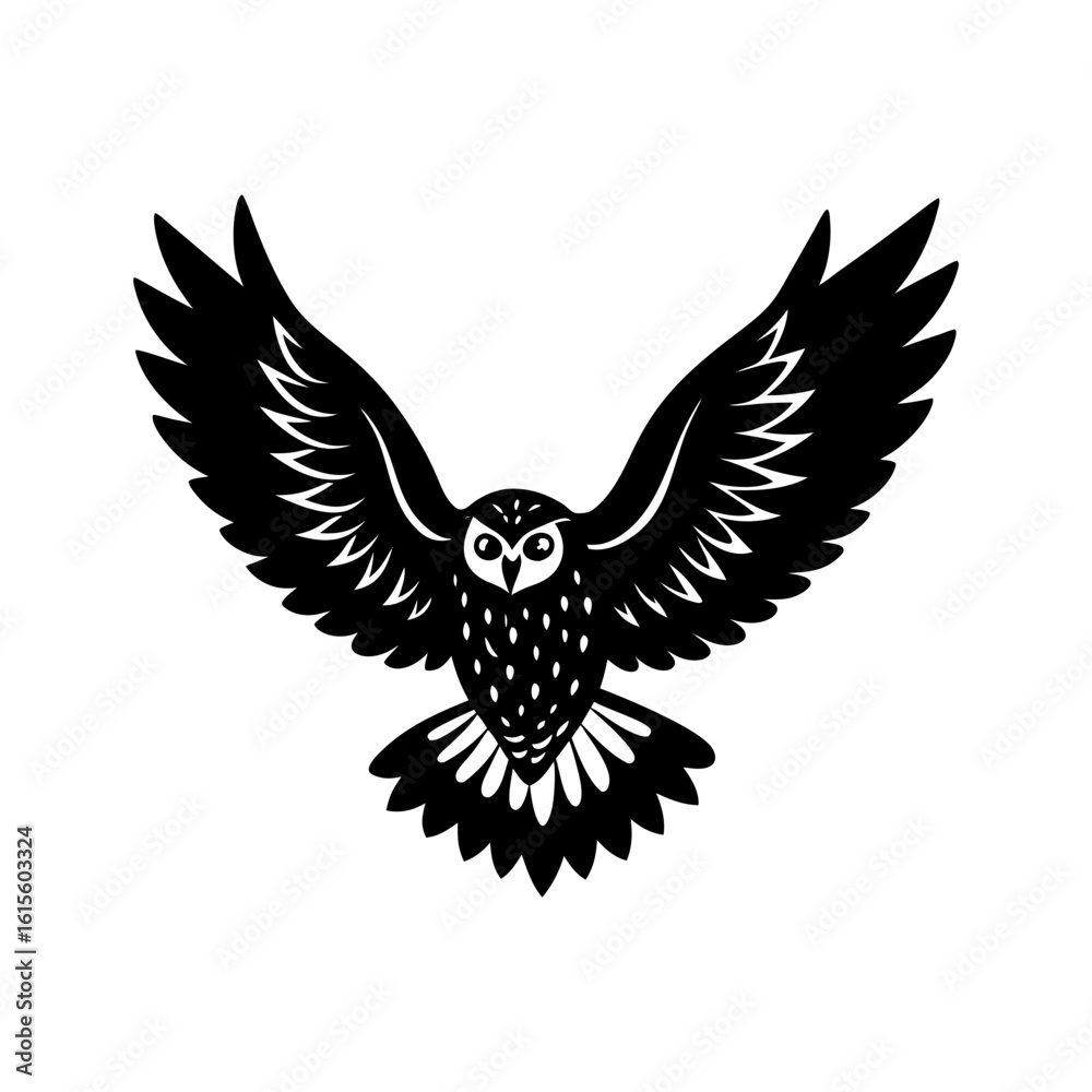 Obraz premium snowy owl mid flight vector art