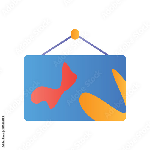 Painting Art Creative Process Flat Color Icon: Artistic Expression & Masterpiece