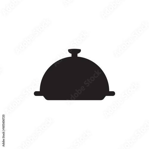 Silhouette Vector of Food Tray with Cover
