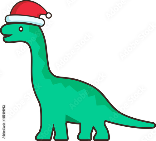 Dinosaur with Santa Hat