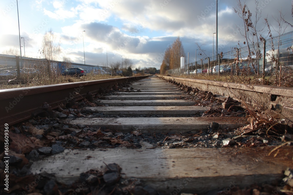 Naklejka premium tracks on the railroad