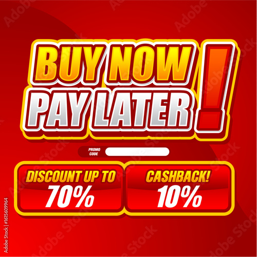 Buy Now Pay Later Promo Graphic – 70% Super Discount Special Offer